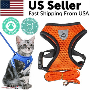 Cat Dog Pet Harness Adjustable Control Vest Dogs Reflective S M L XL