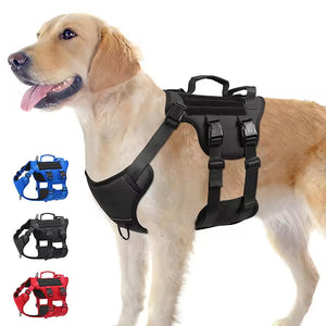Heat-resistant Durable Nylon Tactical Service Dog Harness, Adjustable