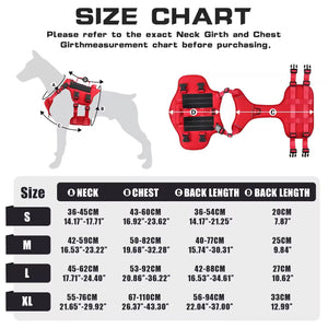 Heat-resistant Durable Nylon Tactical Service Dog Harness, Adjustable